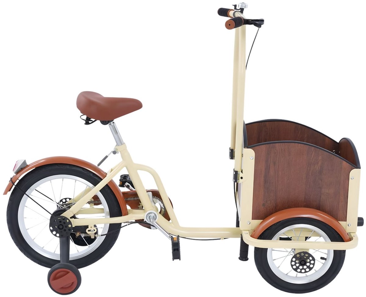 Driewieler Kinderfiets - Met Grote Opbergmand en buiten - voor ouder en kind - Eenvoudige Single Speed - Rood Driewieler kopen online