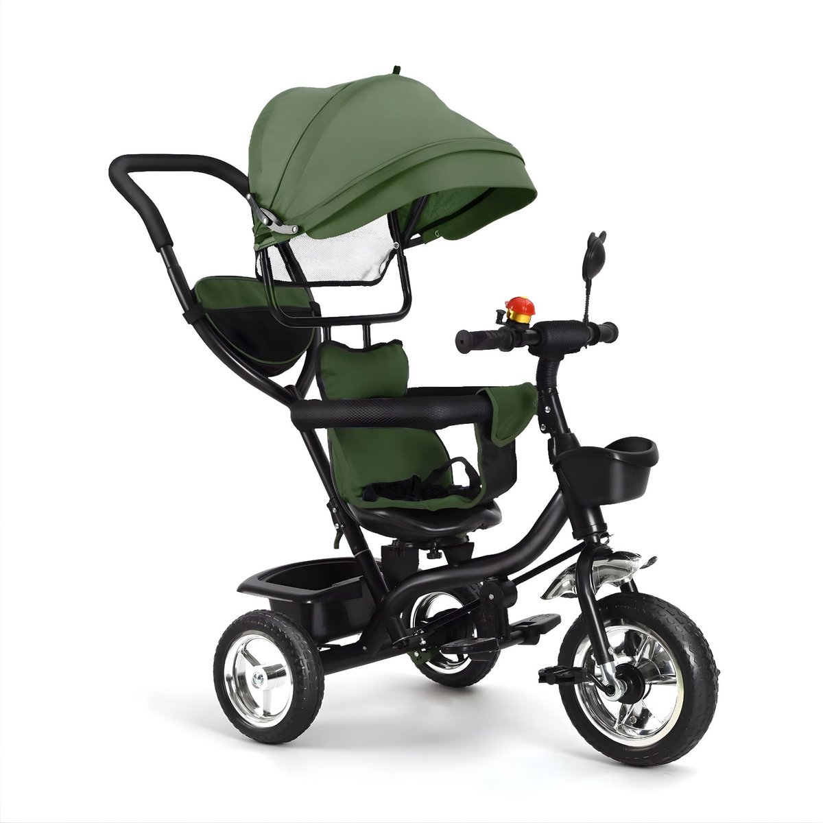 Driewieler Kinderfiets - Met Omkeerbare Zitting en Zonnescherm - voor jongens en meisjes - Donkergroen - Donkerblauw Driewieler kopen online