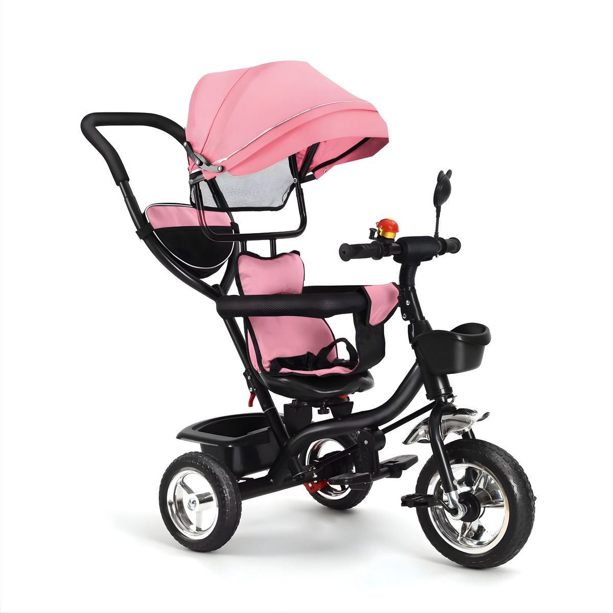 Driewieler Kinderfiets - Met Omkeerbare Zitting en Zonnescherm - voor jongens en meisjes - Roze - Zwart Driewieler kopen online