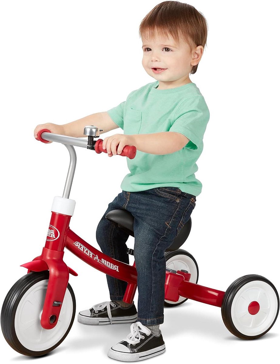 driewieler loopfiets buitenspelen drie standen leeftijd 1 3 jaar rood