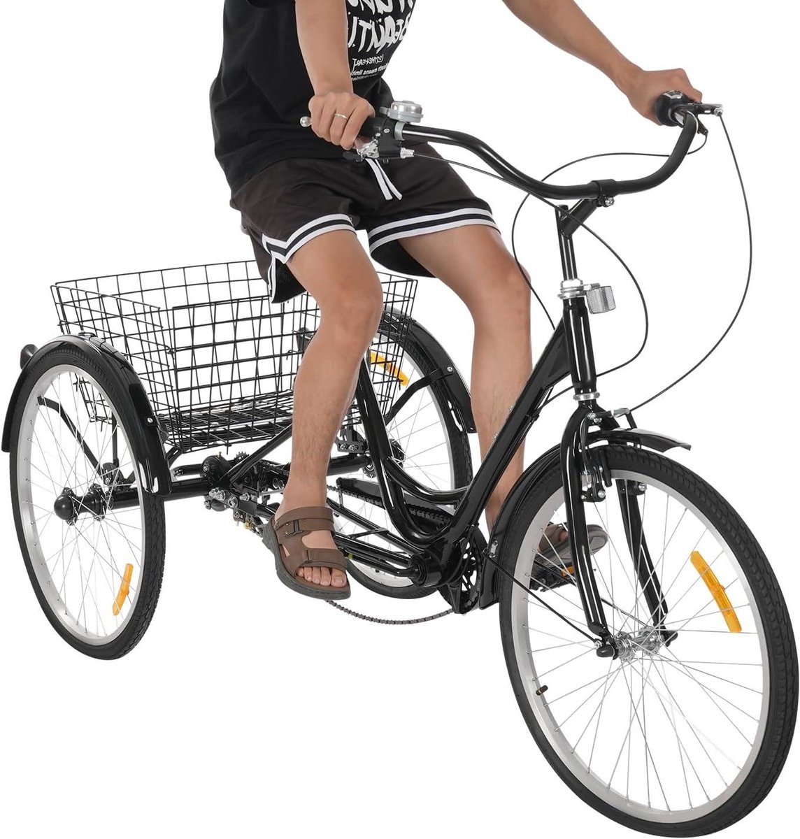 driewieler voor volwassenen comfortfiets boodschappen doen 7 versnellingen 24 inch zwart