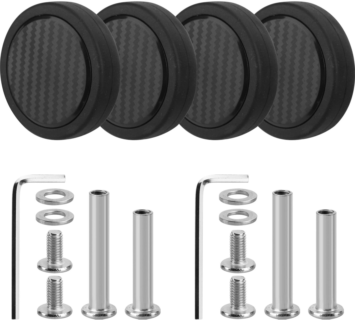 dubbele kofferwielen vervangingsset 55mm slijtvast stil 4 stuks