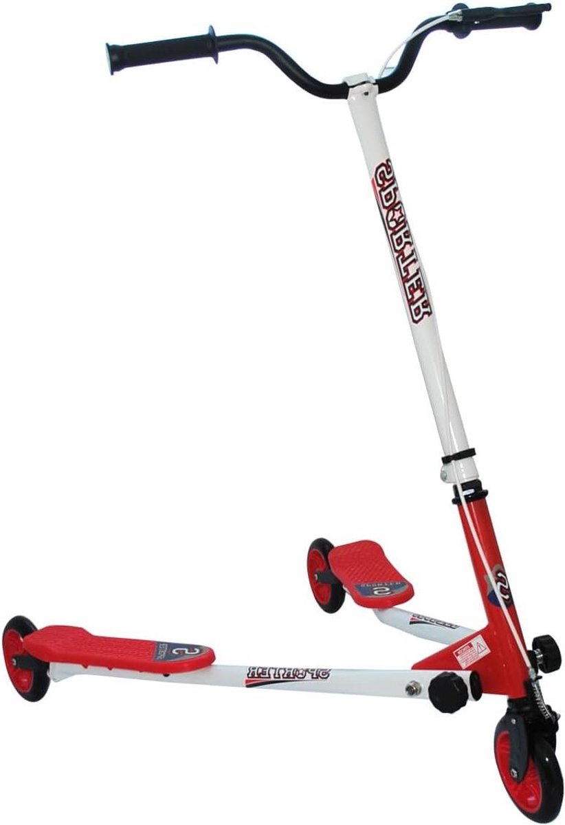 dubbele step driewiel step buiten sporten inklapbaar ontwerp tot 100 kg rood