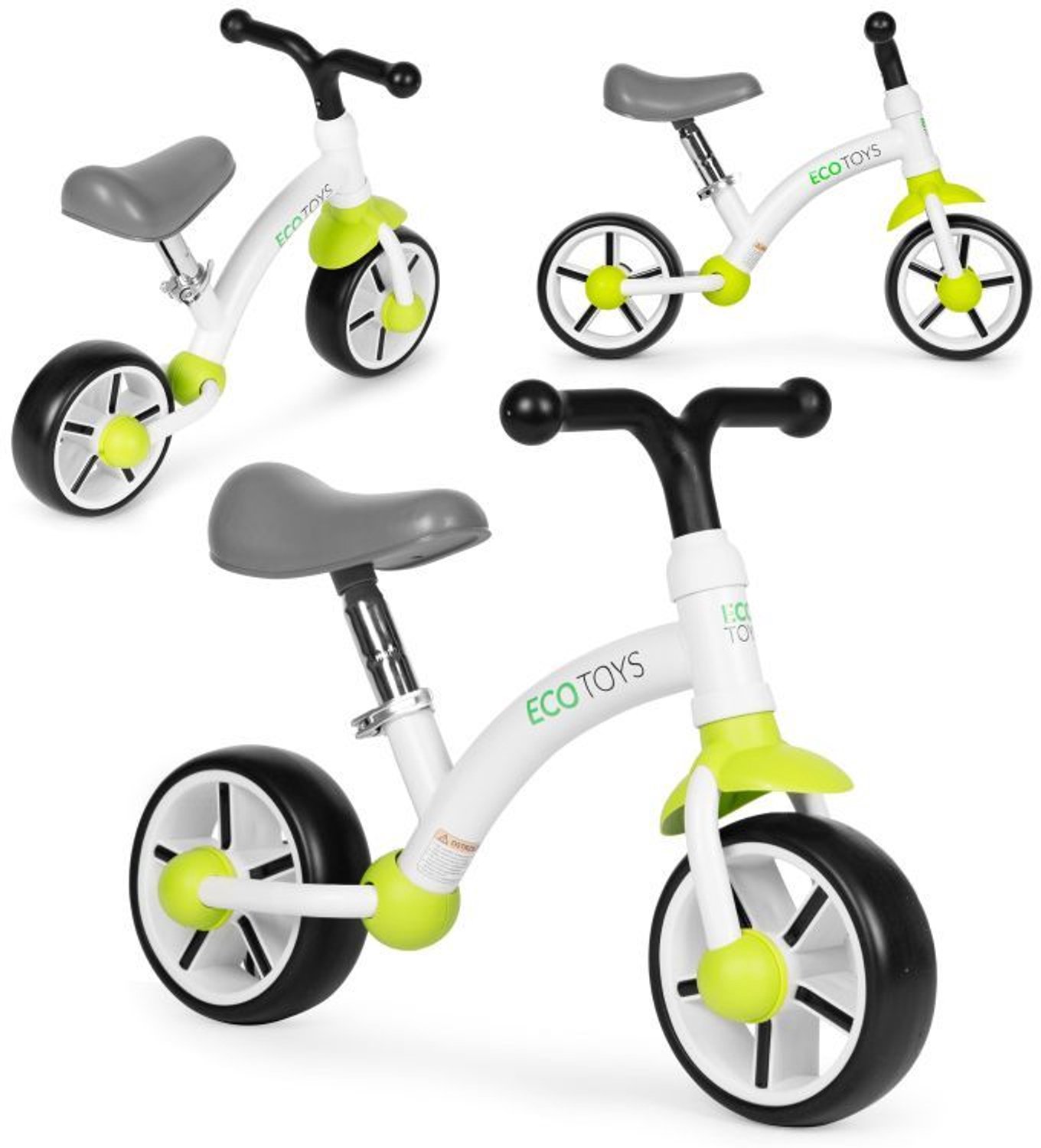 ECOTOYS Loopfiets - EVA Wielen - Verstelbaar Zadel - Groen - 3+ Loopfiets kopen online