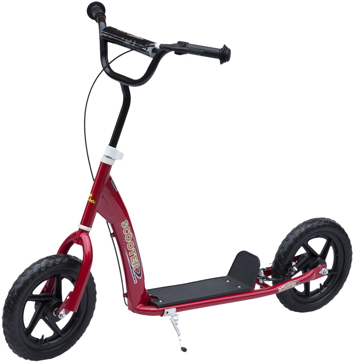 ECTEATOY® Kinderstep met 12 inch EVA banden - verstelbaar stuur- achterrem en stalen frame - rood - voor 5-12 jaar Step kopen online