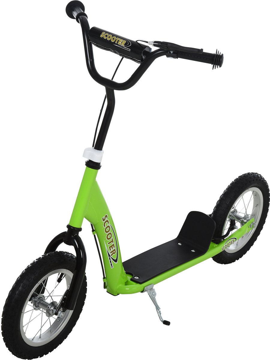 ECTEATOY® Kinderstep met verstelbaar stuur -12 inch rubberen luchtbanden en dubbele rem - groen - voor kinderen vanaf 5 jaar Step kopen online