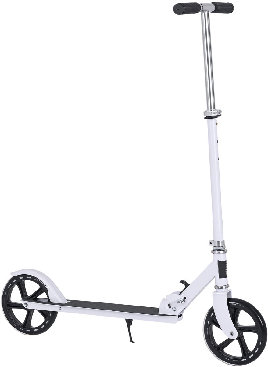 ecteatoy kinderstep opvouwbare step voor kinderen in hoogte verstelbaar 75 100 cm met achterrem aluminium wit