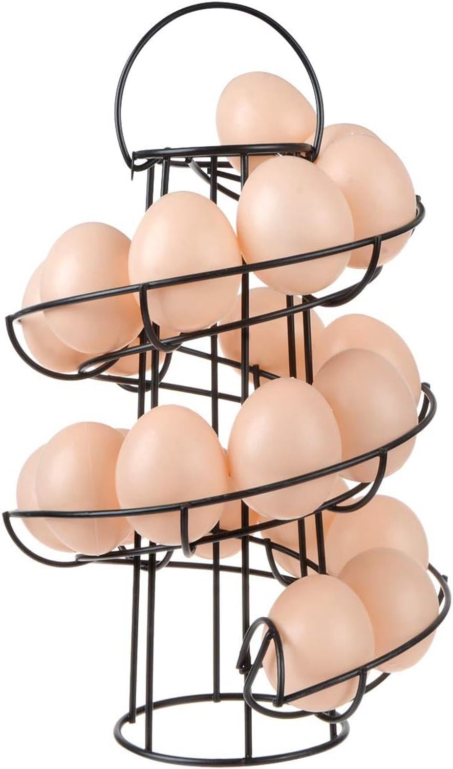 egg skelter moderne luxe spiraaldispenser vrijstaande draadhouder voor kippeneieren presentatiemand voor aanrecht zwart
