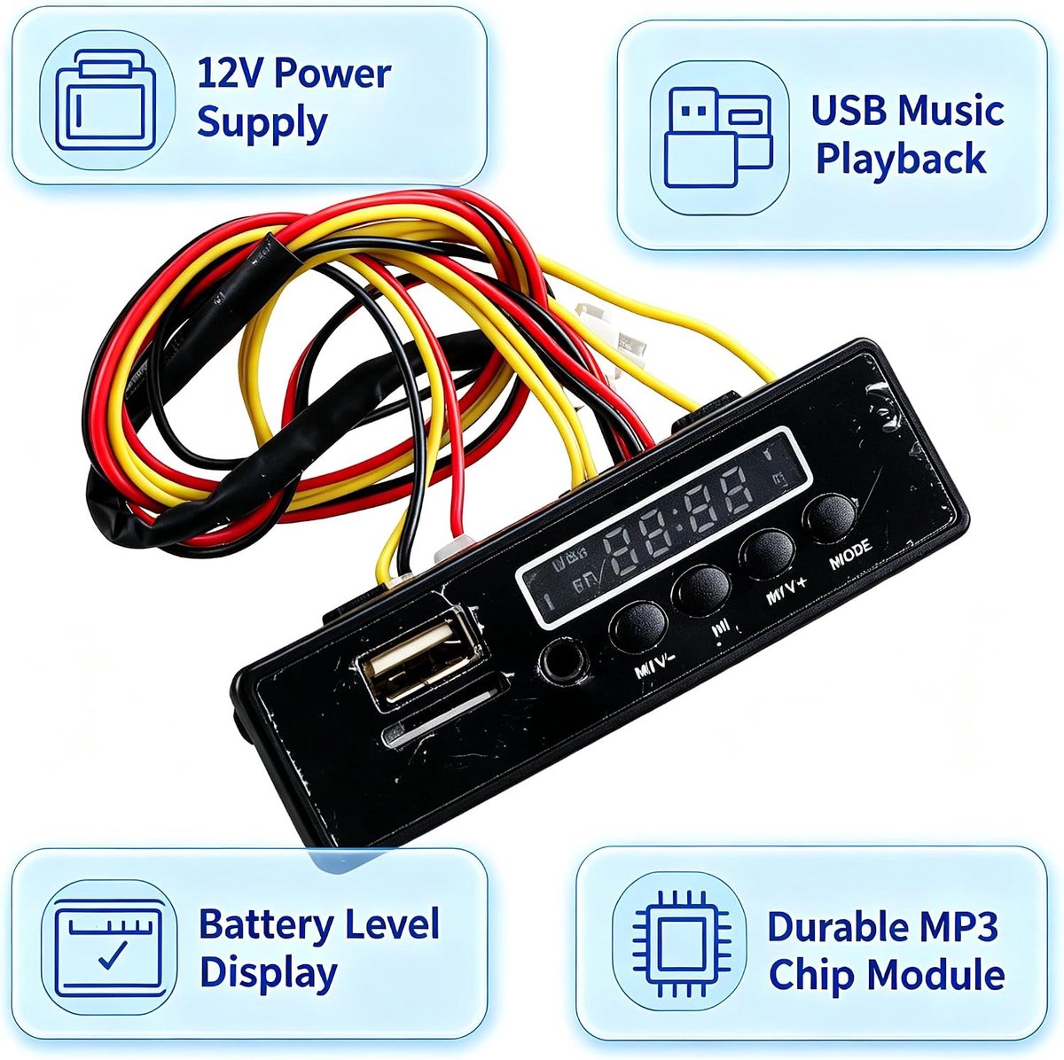 elektrische auto 12v muziekspeler usb interface mp3 chip circuit module geniet langer van je rit shopvlot