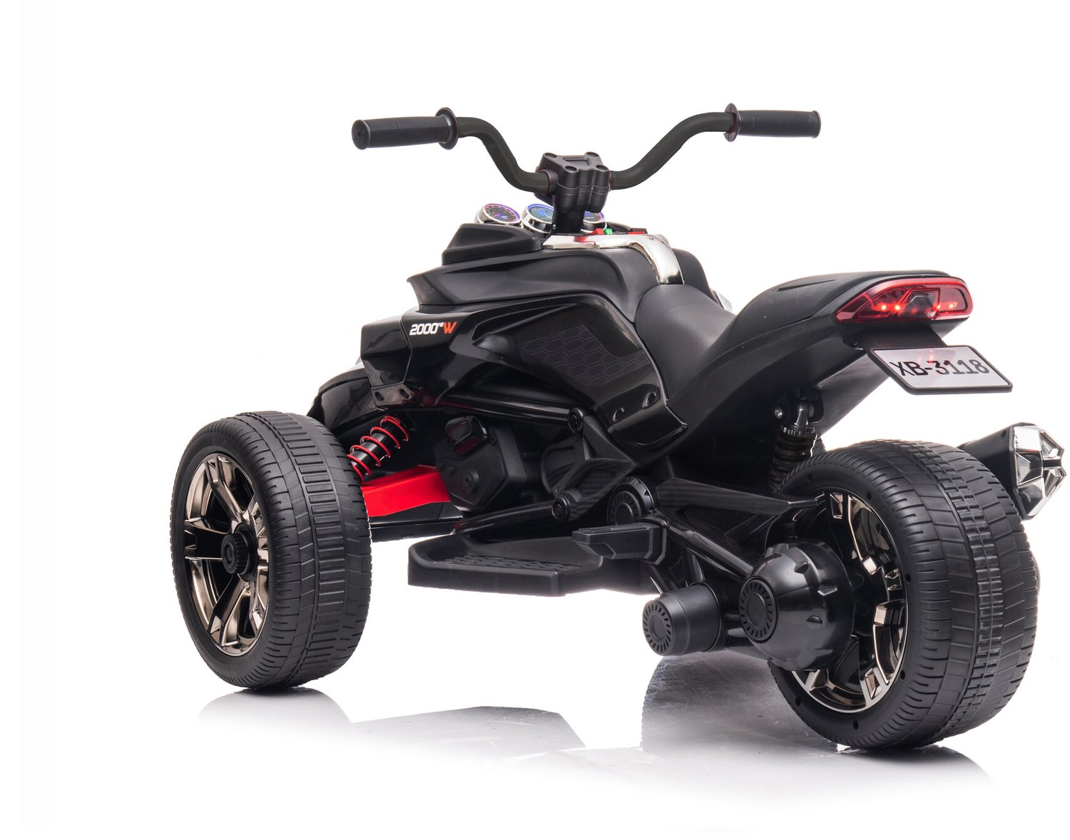 Elektrische kinder - Trike - Spyder - 24V - Rubberen banden en lederzitje - Met afstandsbediening - Zwart Speelgoedaccuvoertuig kopen online