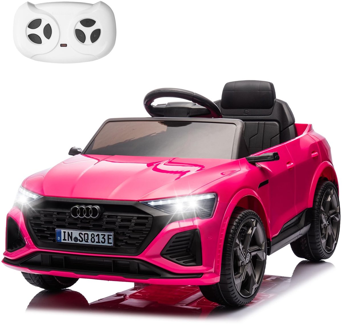 elektrische kinderauto audi sq8 e tron 12v 4 5a afstandsbediening 2 4ghz veiligheidsgordel muziekfunctie voor kinderen 3 6 jaar max snelheid 3 5 km h roze