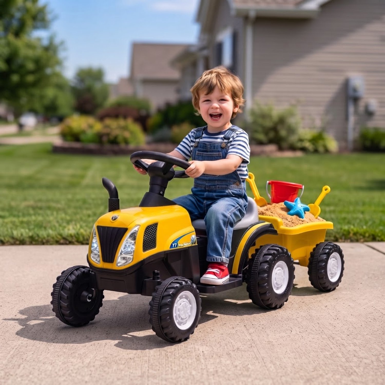 elektrische kinderauto kinderauto elektrisch 7 2v 2 5 km u 1 3 jaar aanhanger verlichting muziek 106x40 5x48 5 cm