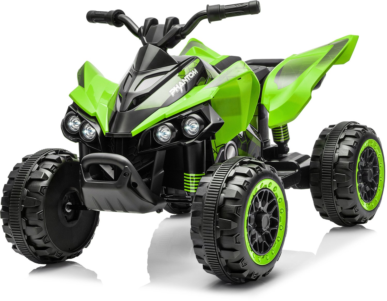 elektrische kinderauto op vier wielen 12v 4 5ah atv voorzien van ledverlichting geschikt voor kinderen van 3 6 jaar groente