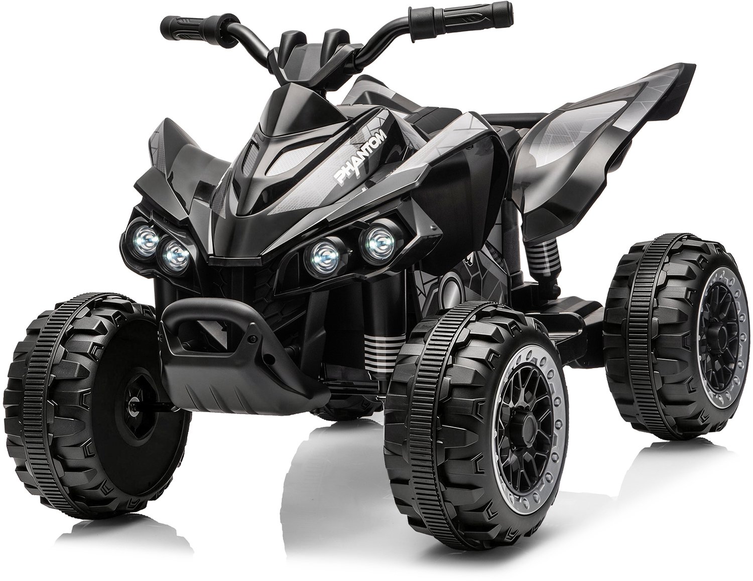Elektrische kinderauto op vier wielen, 12V 4.5Ah ATV, voorzien van ledverlichting, geschikt voor kinderen van 3–6 jaar zwart Speelgoedaccuvoertuig kopen online