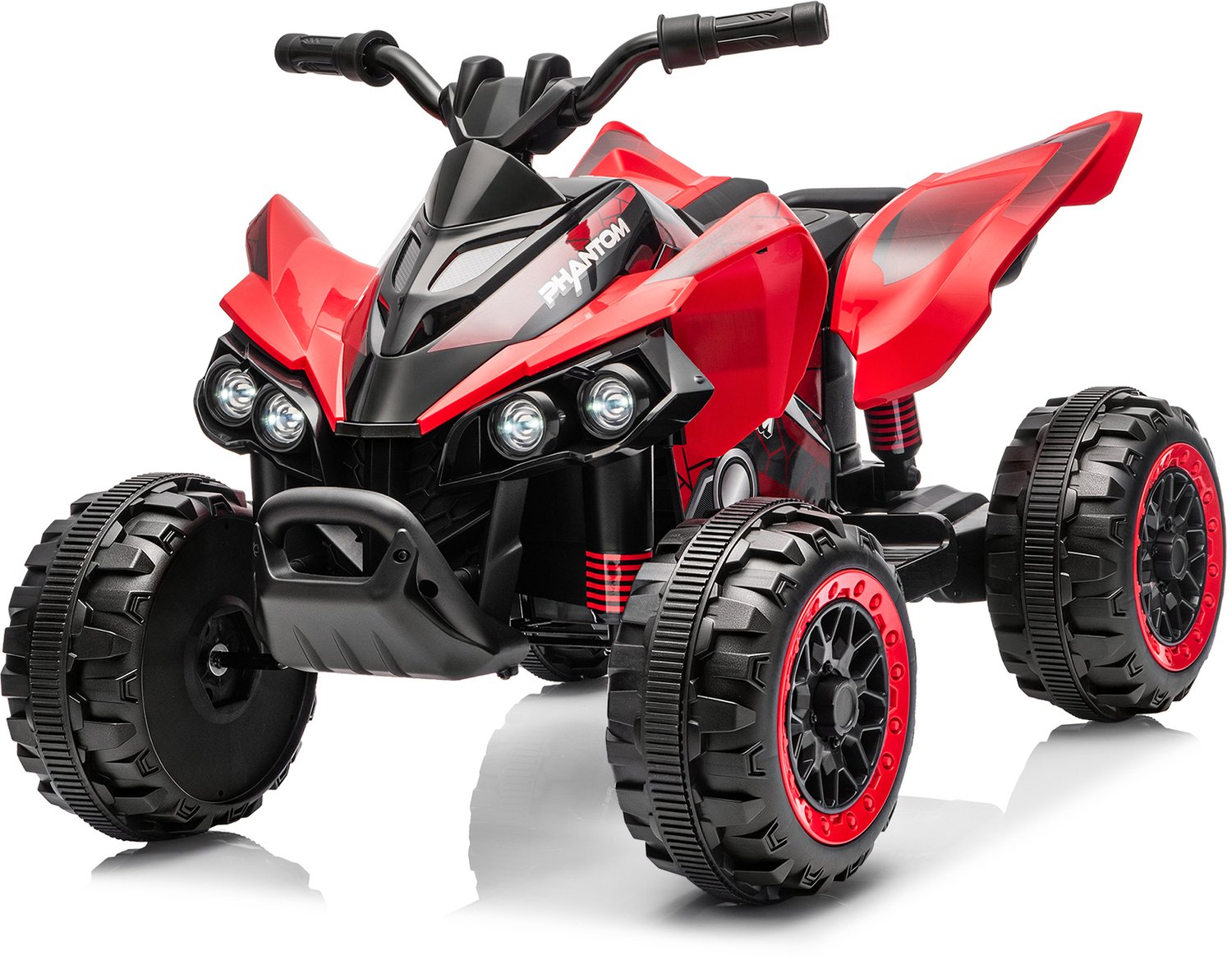 elektrische kinderauto op vier wielen 12v 4 5ah atv voorzien van ledverlichting geschikt voor kinderen van 3 6 jaarrood