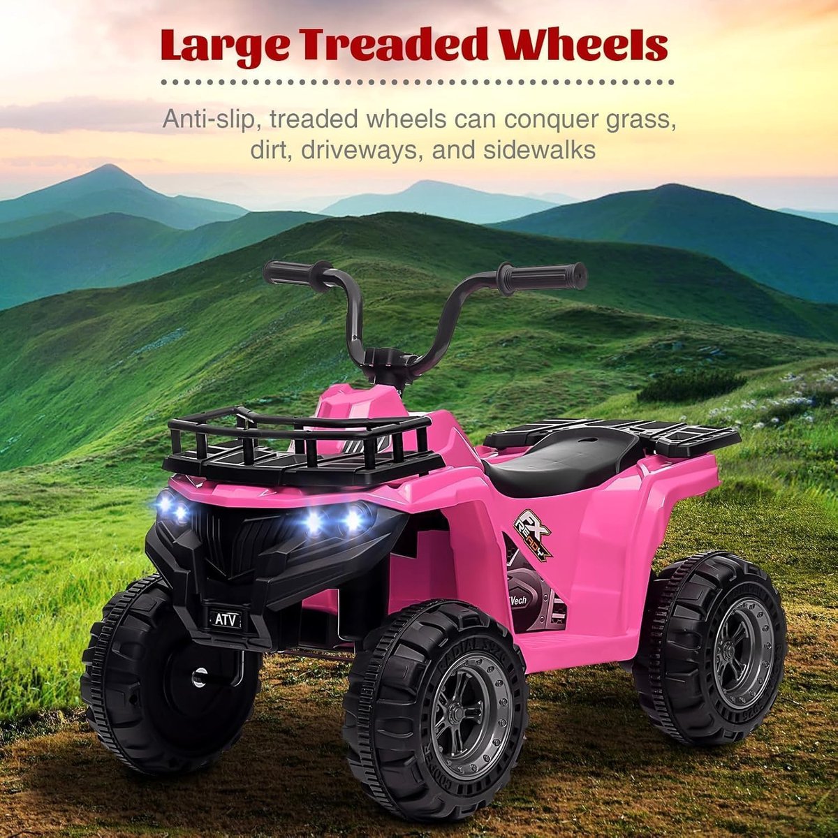 elektrische quad voor kinderen 12 v atv met 4 wielen met tandbanden en ledverlichting shopvlot