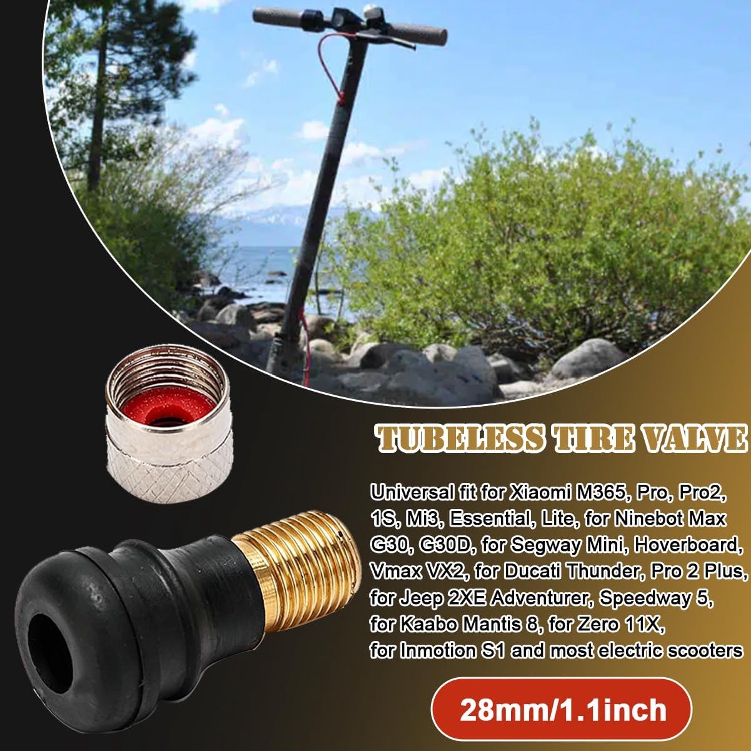 elektrische scooter tubeless bandenventielsteel vervangende luchtventielonderdelen brede compatibiliteit vemera