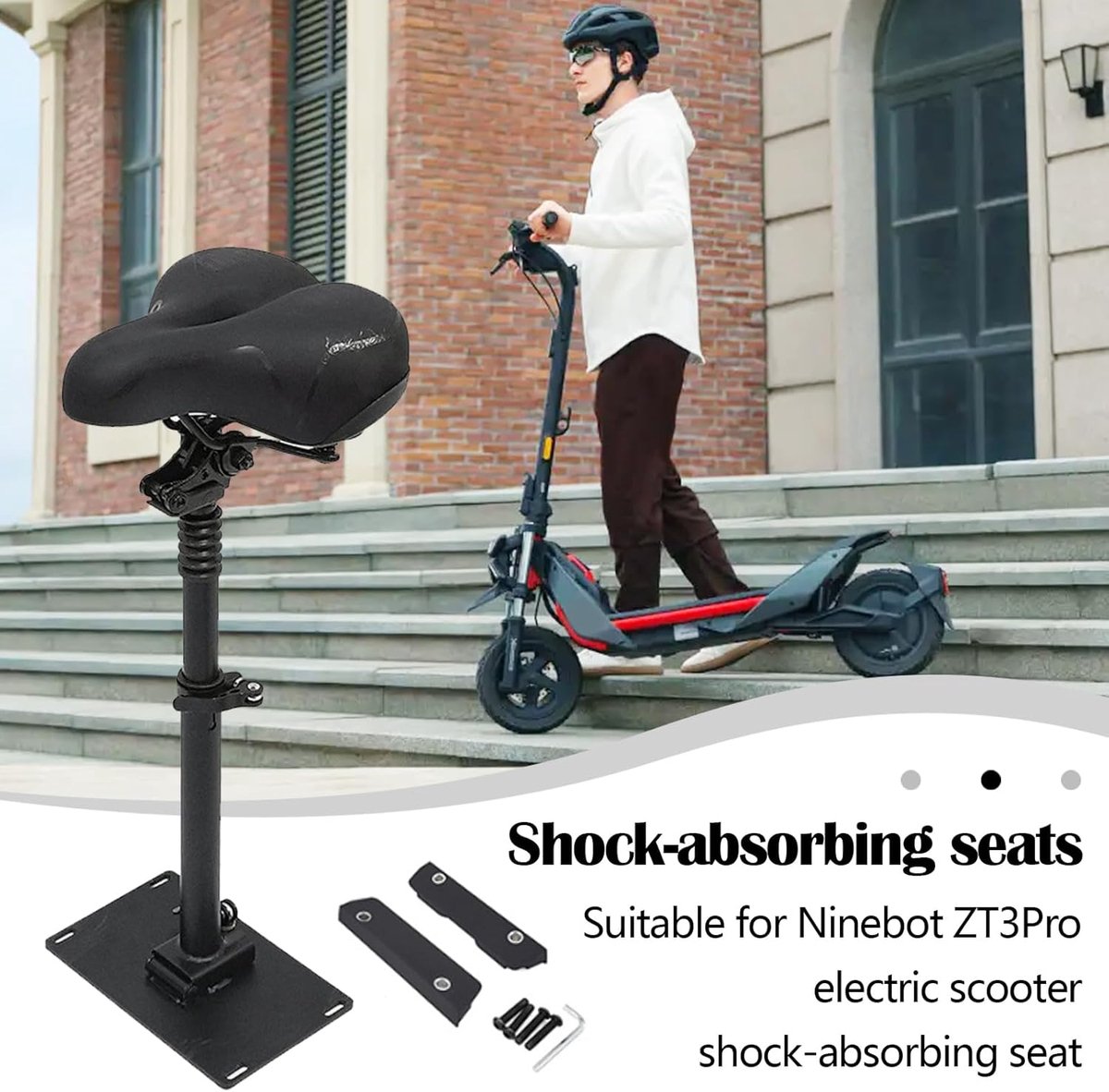 Elektrische Step Zitting met Schokdemper – Hoogte Verstelbaar 45-65cm | Voor Volwassenen | Lange Afstand Rijden Step kopen online