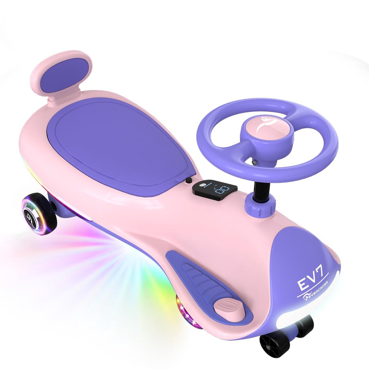 evercross ev7 elektrische wiggle car 2 in 1 360 led en bluetooth paars