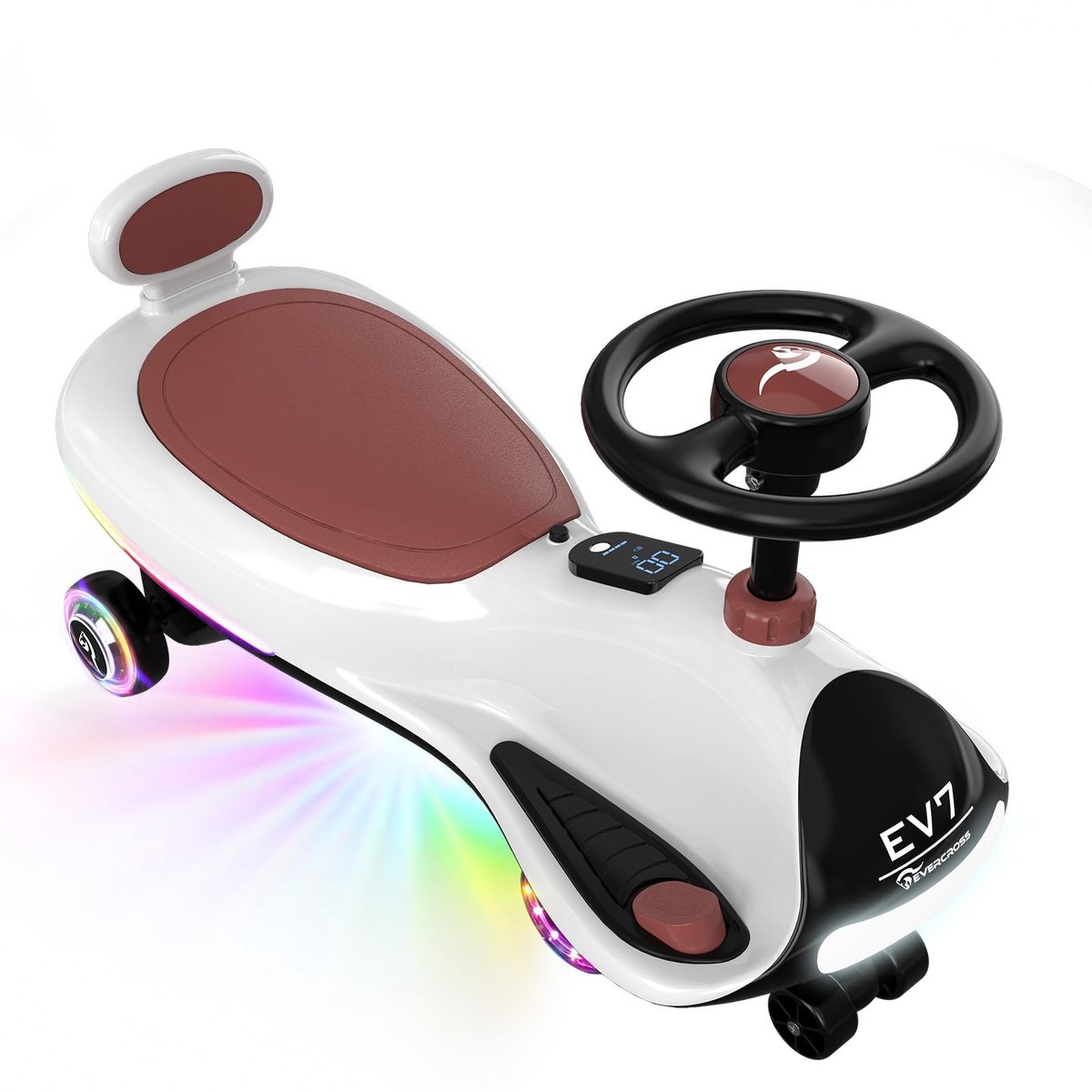 Evercross EV7 - Elektrische Wiggle Car - 2-in-1 - 360° - LED en Bluetooth - Wit Speelgoedaccuvoertuig kopen online