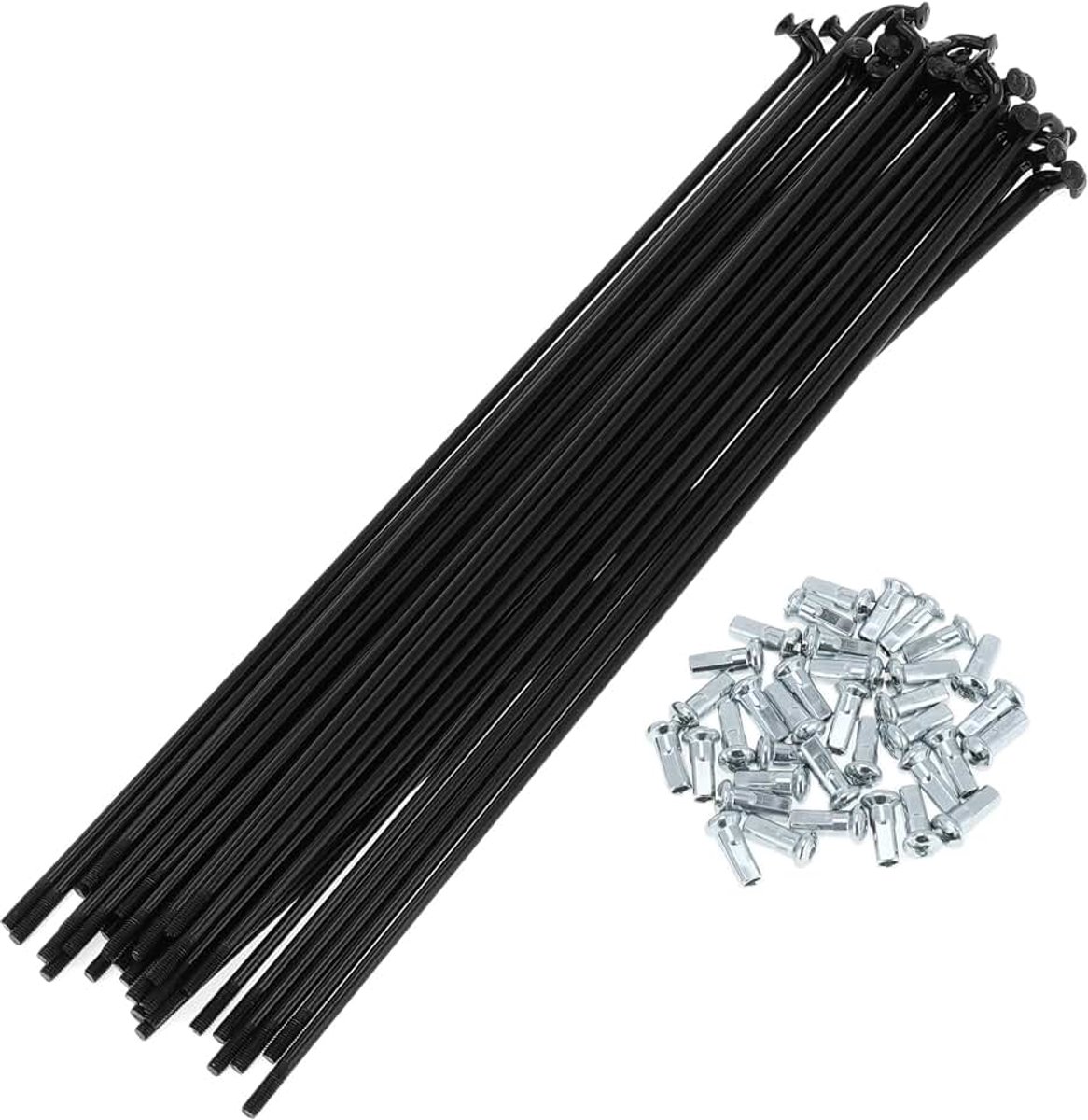 fiets spaken 12g 210mm lengte fietswiel spaken koolstofstaal zwart 1 set fietswiel spaak goede taaiheid anti slagvastheid zwart 1 set