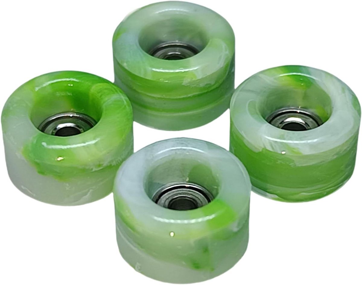 fingerboard wielen skateboard onderdelen trick uitvoeren zachte urethaan grip 60d hardheid groen swirl
