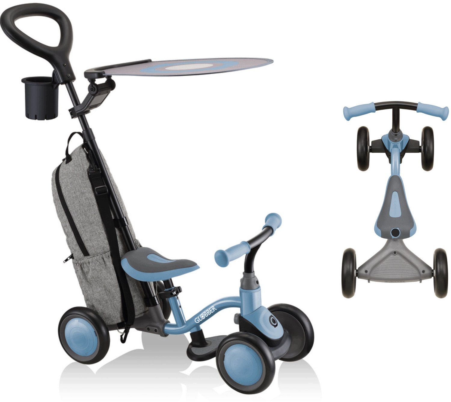 Globber Loopfiets 3-in-1 Deluxe Blauw met Ouderhandvat Driewieler kopen online
