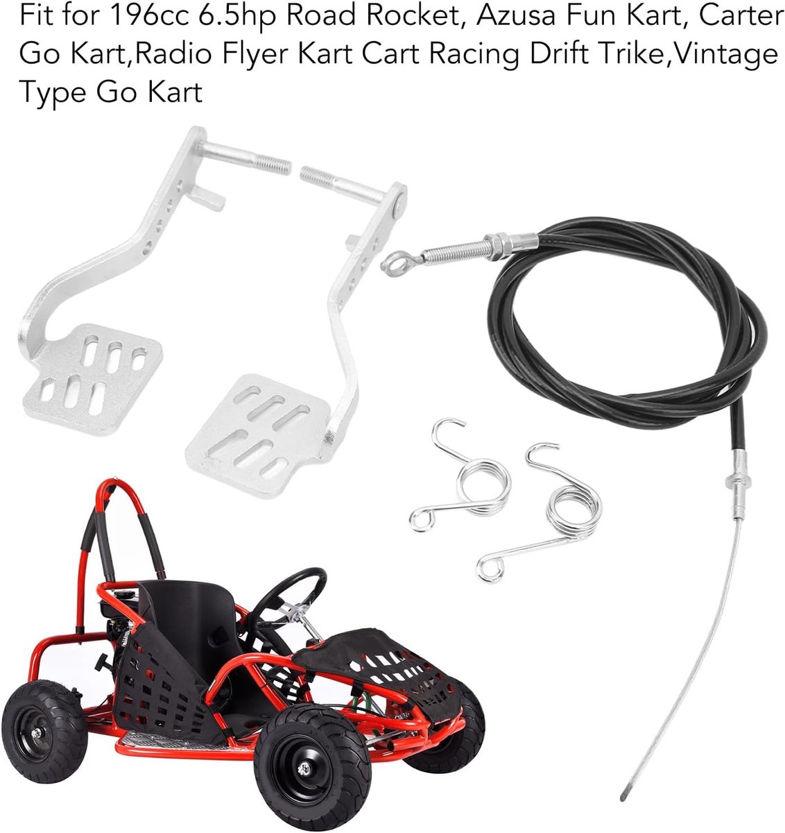 go kart rem en gaspedaalset inclusief 71 gaspedaal veer robuust staal geschikt voor 6 5pk karts shopvlot