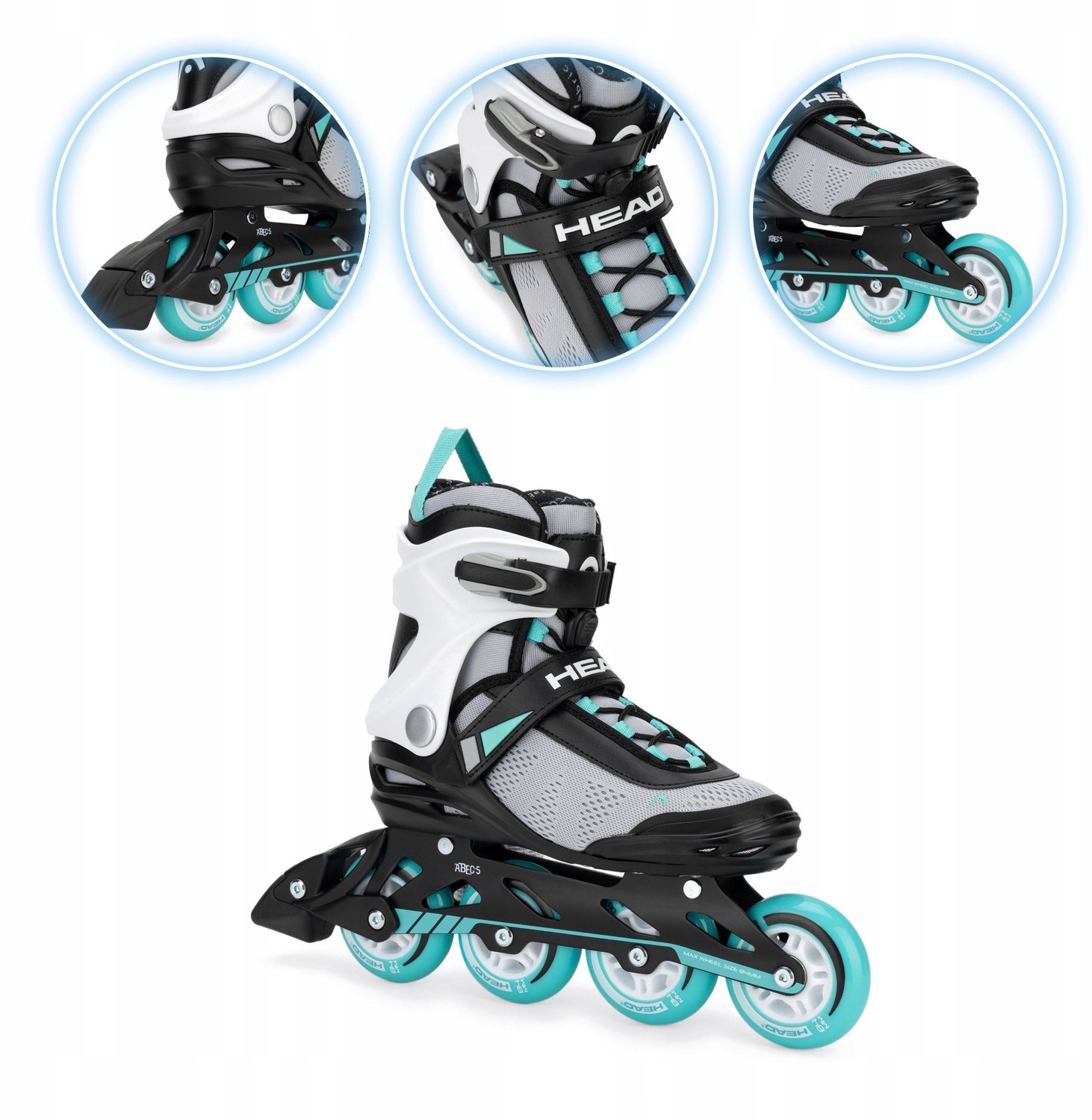 HEAD Essence dames skatetraining rolskaten 84mm turquoise maat 39 Rolschaatsen kopen online