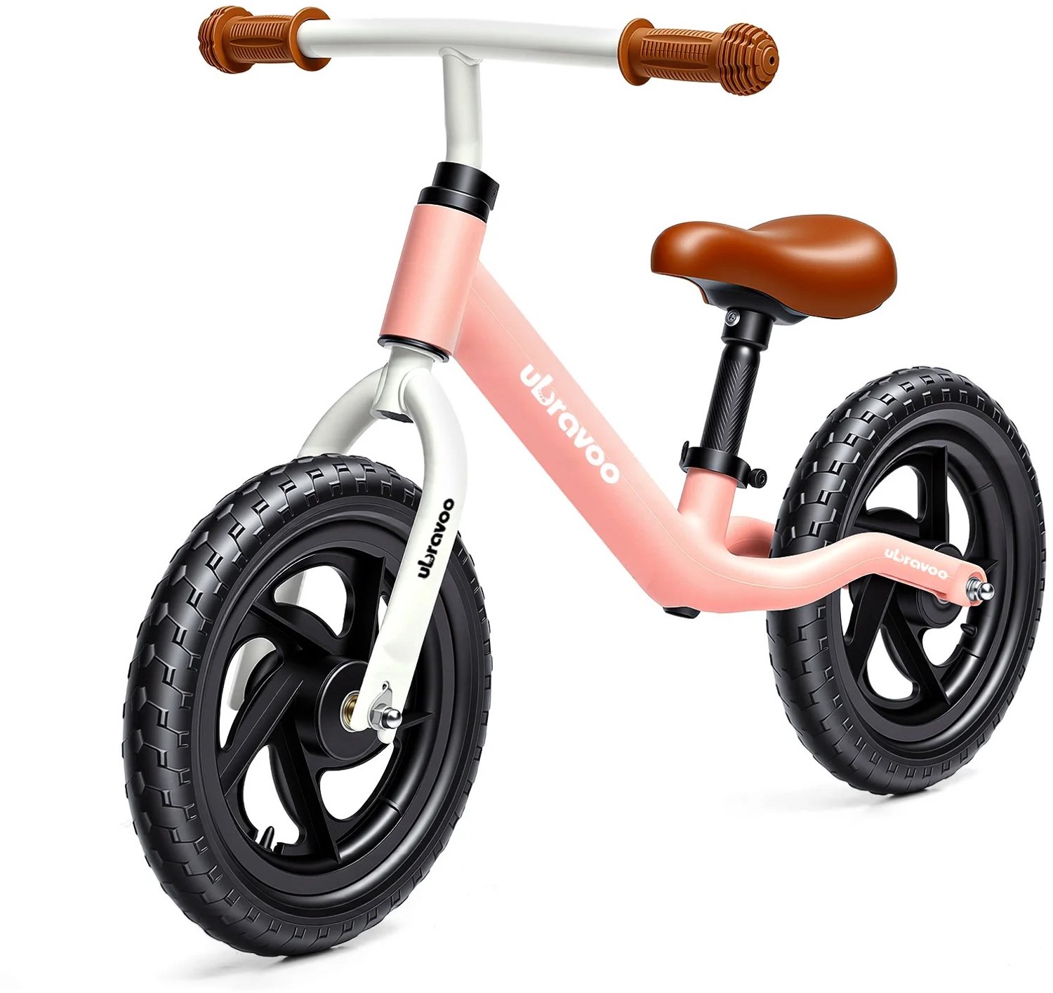 heidat loopfiets 2 6 jaar anti lek banden verstelbaar zadel en stuur roze