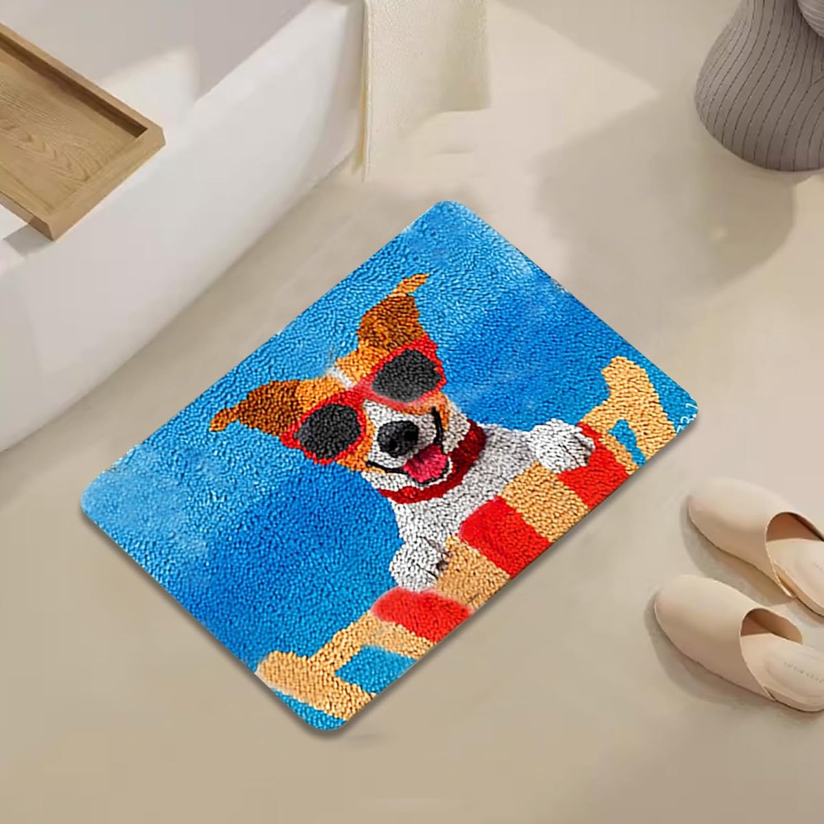 Hifrom Knooptapijtset, DIY Knoopset, 50 x 38 cm, Knooptapijtset, Kruistekset, Cadeaus, Deurmat, Hoofddecoratie (Hond), 7+ Loopfiets kopen online