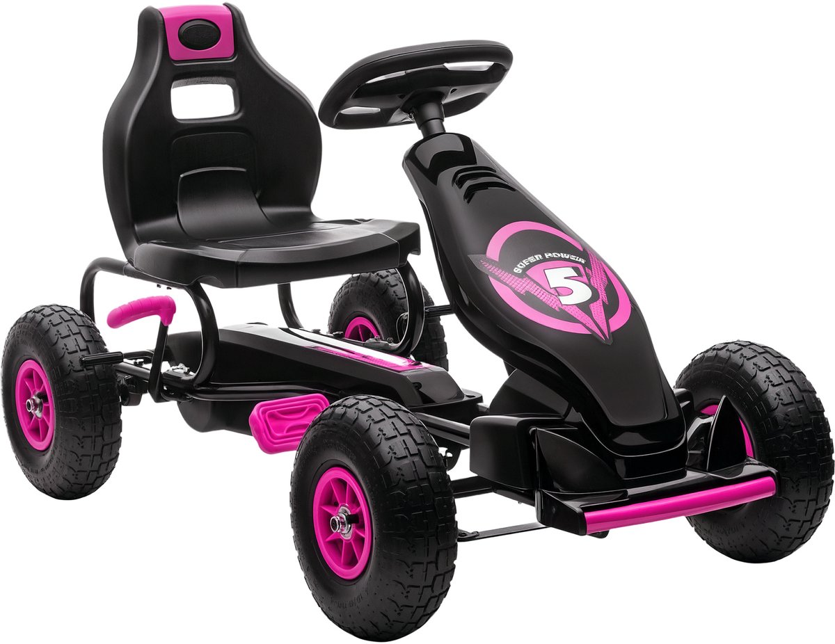 homcom trapkart pp 121x58x61cm roze