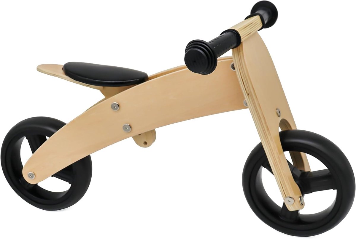 houten driewieler loopfiets in 1 balance bike mini loopfietsje van hout loopscooter voor jongens en meisjes van 1 2 jaar