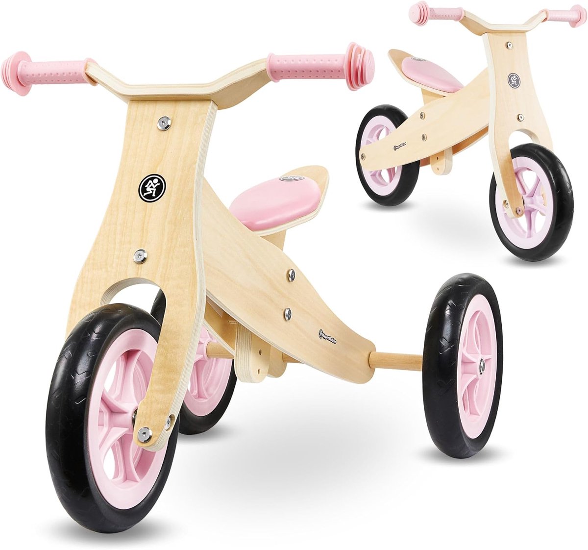 Houten Loopfiets en Driewieler 2-in-1 voor Peuters en Kinderen vanaf 18 maanden, Verstelbaar Loopfiets kopen online