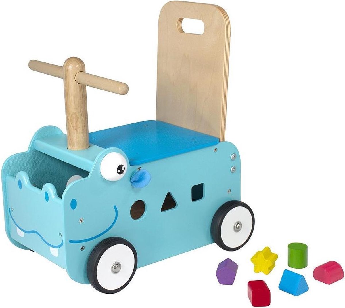 i m toy houten loopwagen met blokken nijlpaard
