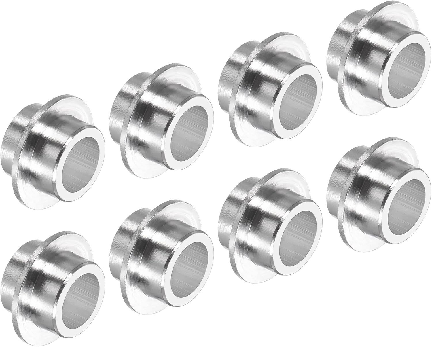 inline as bushings en spacers 8 stuks aluminium lagers voor skatewielen zilver geschikt voor rollers en skateboarden