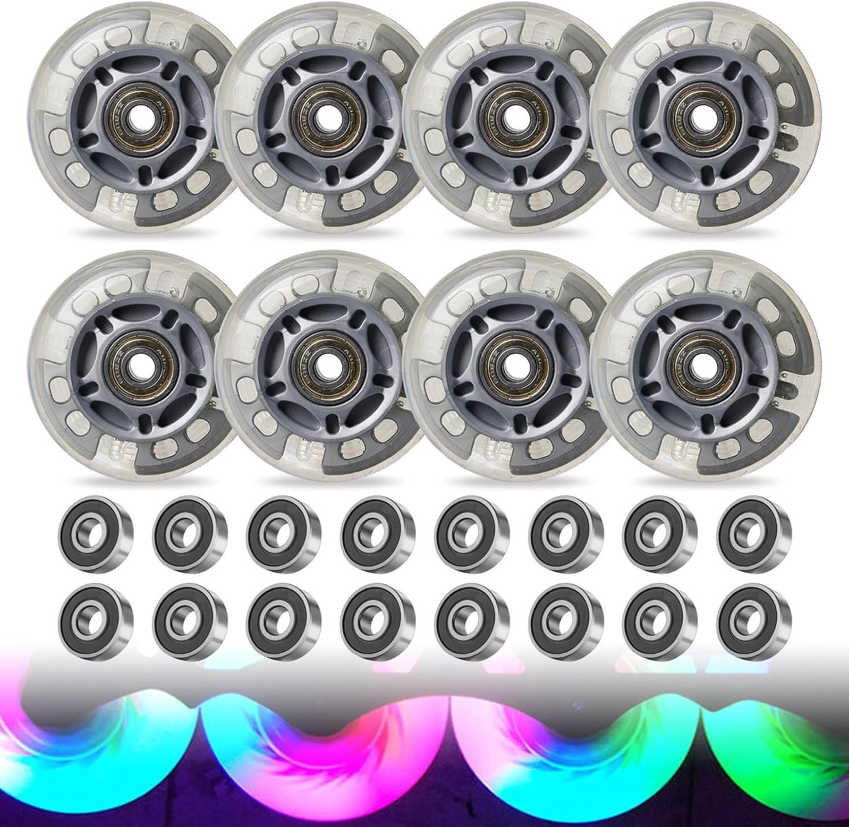 inline skate wielen rollerblade onderdelen vloeiend skaten slijtvast pu materiaal 72 mm zilver