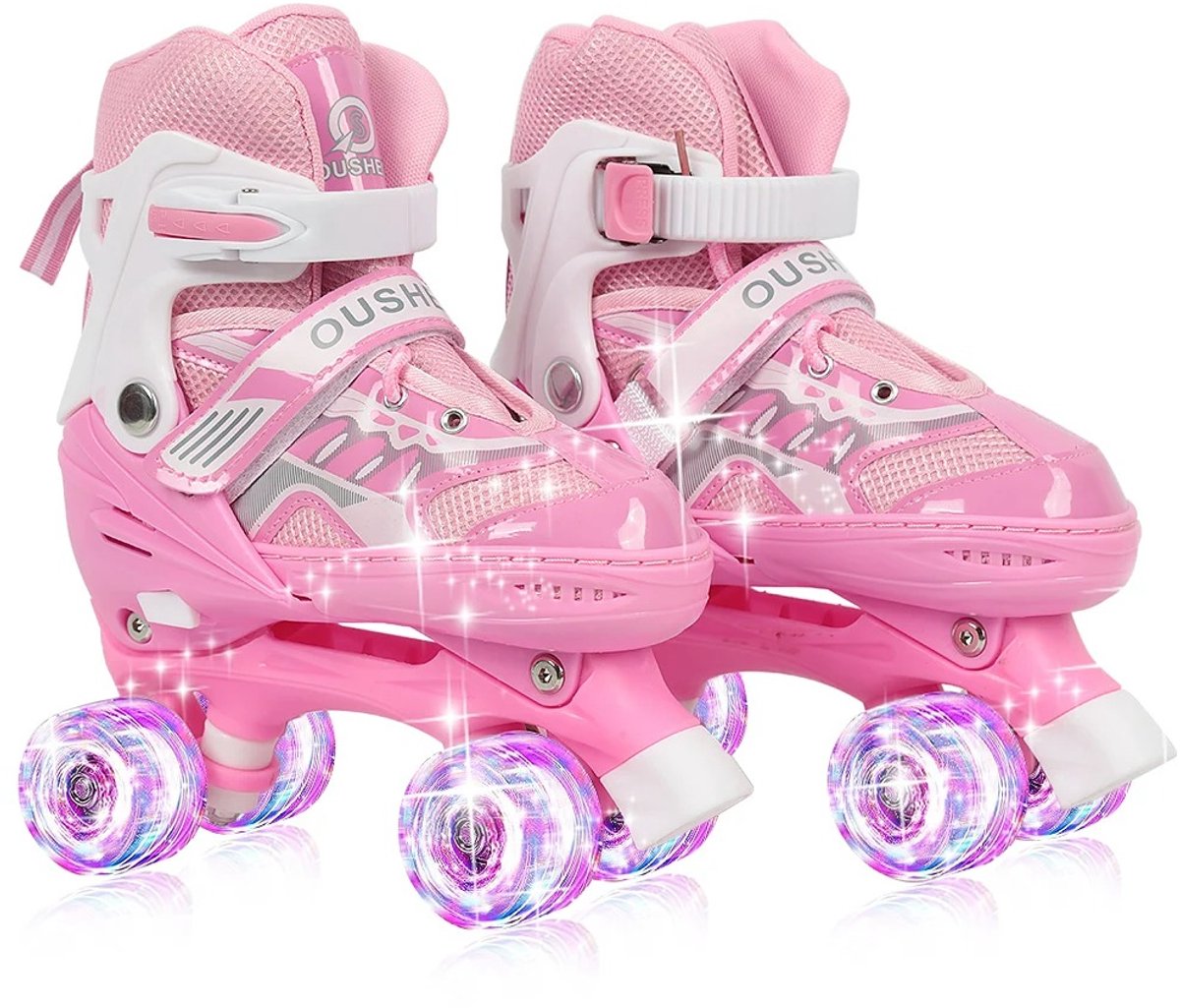 innovastore rolschaatsen skates skeelers verstelbare skates led skates led skeelers maat 27 32 roze meisjes