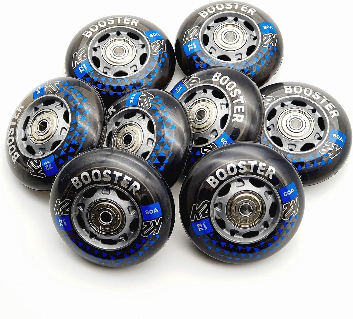 k2 booster skate wheels 8 pieces 72 mm 80a ilq5 aluminium spacer set of 30f3005 1 4 35 mm shopvlot