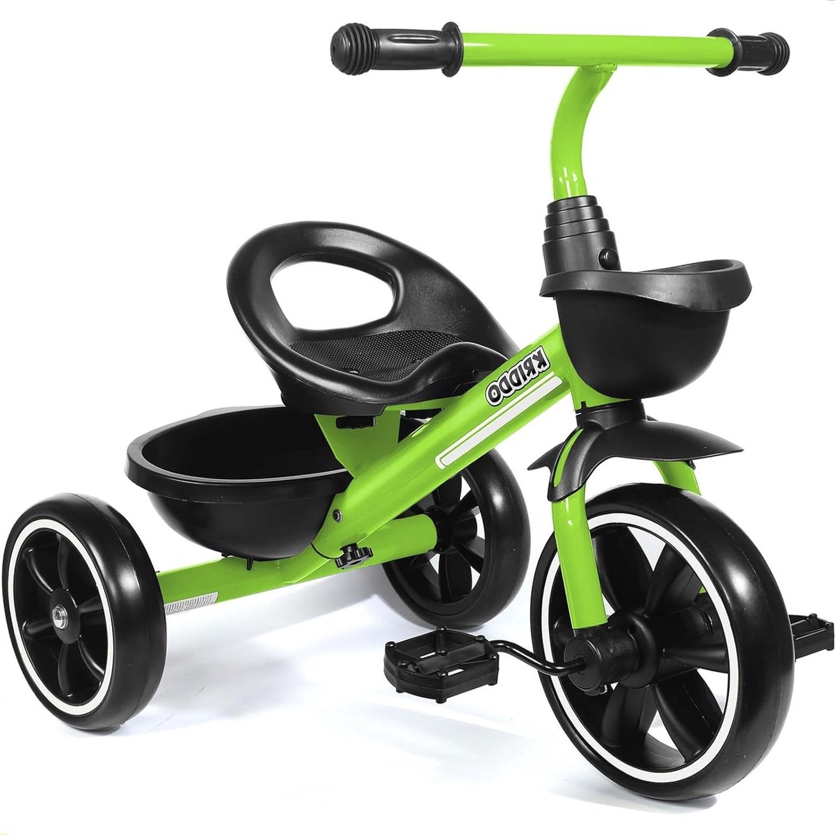 Kinder driewieler - Peuter fiets - Buiten spelen - Verstevigd driehoek design - 55 cm hoog - Groen Driewieler kopen online