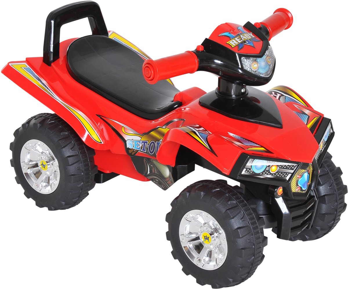 Kinderdrager quad 12-36 maanden dim - 60L x 38B x 42H cm - rood zwart - Licht- en geluidseffecten Speelgoedaccuvoertuig kopen online