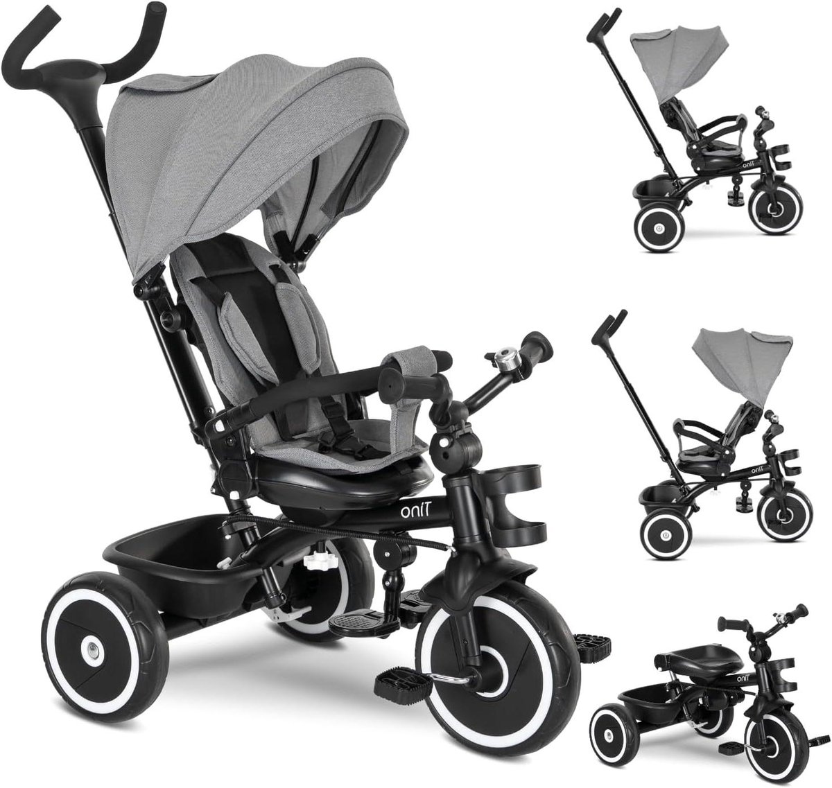 Kinderdriewieler - Loopfiets met duwstang - Buiten spelen - Groei met kind mee - 76 x 55 x 108 cm Driewieler kopen online