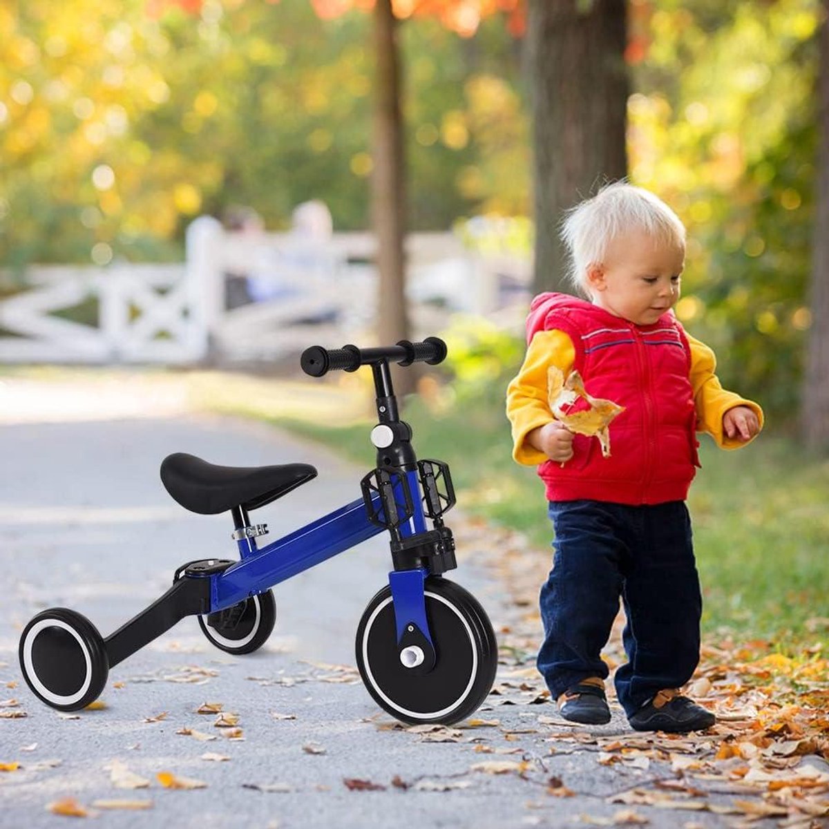 kinderdriewieler loopfiets peuter leren fietsen 3 in 1 veelzijdig 1 85 kg blauw