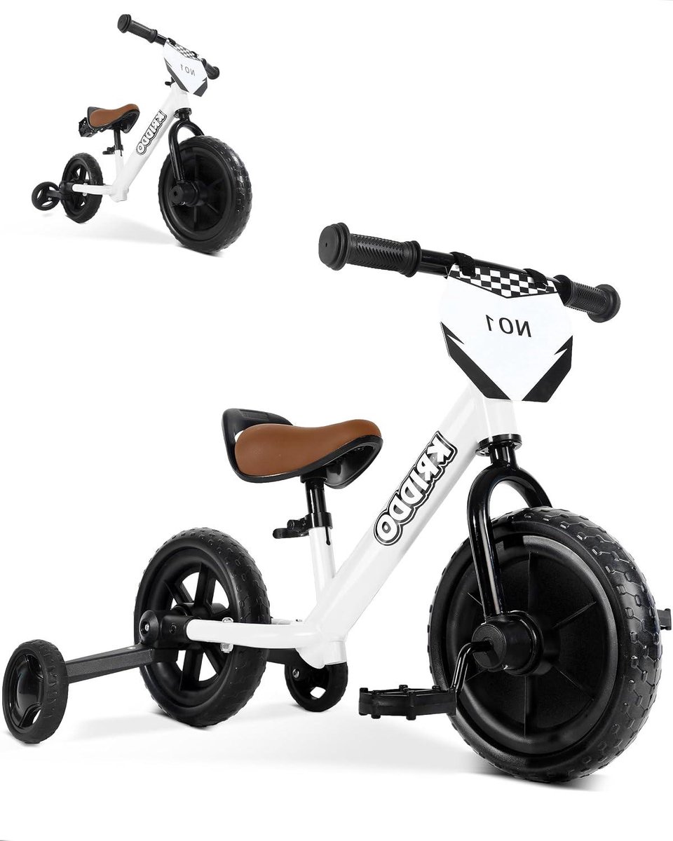 Kinderdriewieler Loopfiets - Peuterfiets - Leren Fietsen - 2-in-1 Modus - Vanaf 18 Maanden - Wit Driewieler kopen online