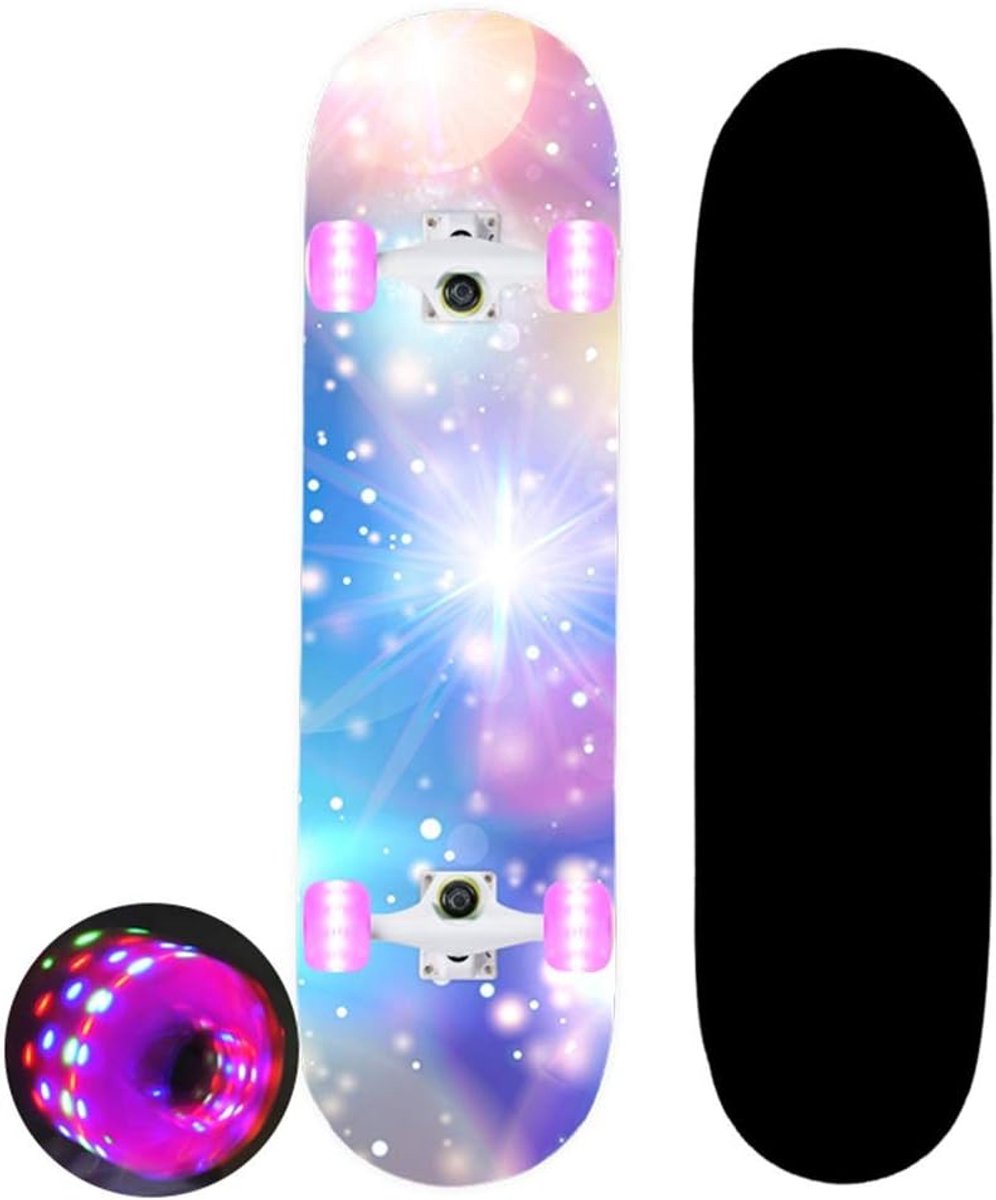 kinderen skateboard dubbele kick board buiten spelen zeer duurzaam esdoornhout 70x20x10cm e