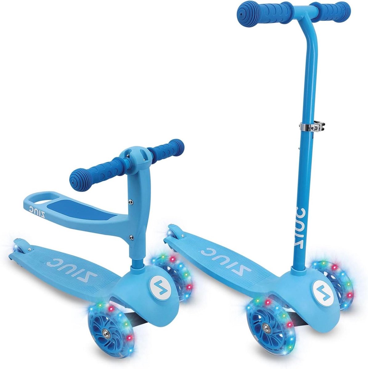Kinderstep 3-in-1 - Step met zitting - Leren rijden - Lean 'n' steer controls - Verstelbaar stuur - Blauw Driewieler kopen online