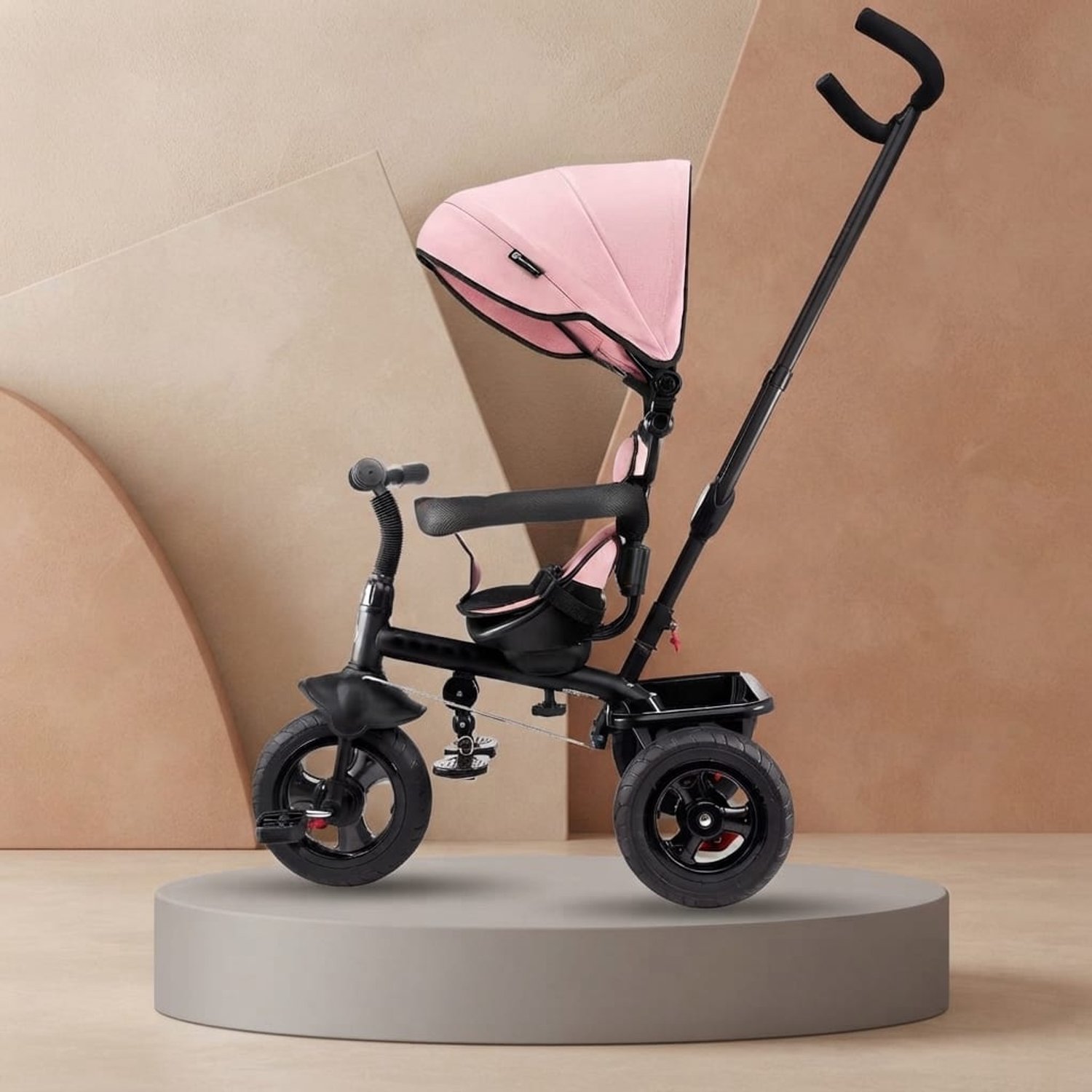 klarven kinderdriewieler 4 in 1 duwfiets tricycle driewieler kind draaibare zitting 360 graden duwstang veiligheidsriem en voetsteunen vrijloop functie voor kinderen van 1 tot 4 jaar