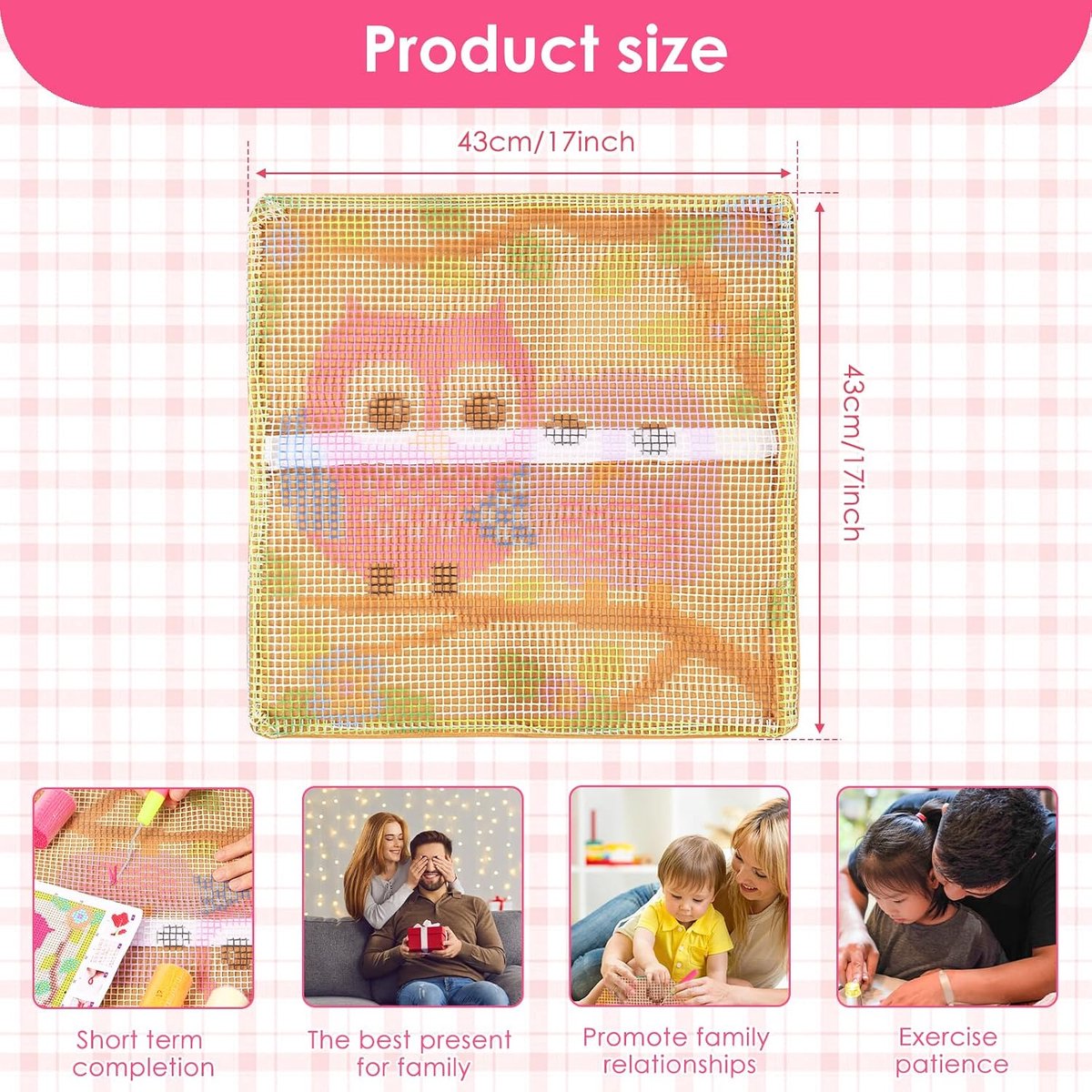 Knoophaken kussenkits voor volwassenen en kinderen, 43 x 43 cm Loopfiets kopen online