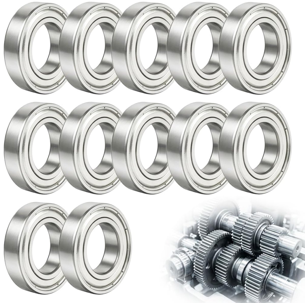 Kogellagers 8 mm x 12 mm - Dubbel beschermde groefkogellagers - Voor skateboards en machines - 12 stuks - SnelShoppen Skateonderdeel kopen online
