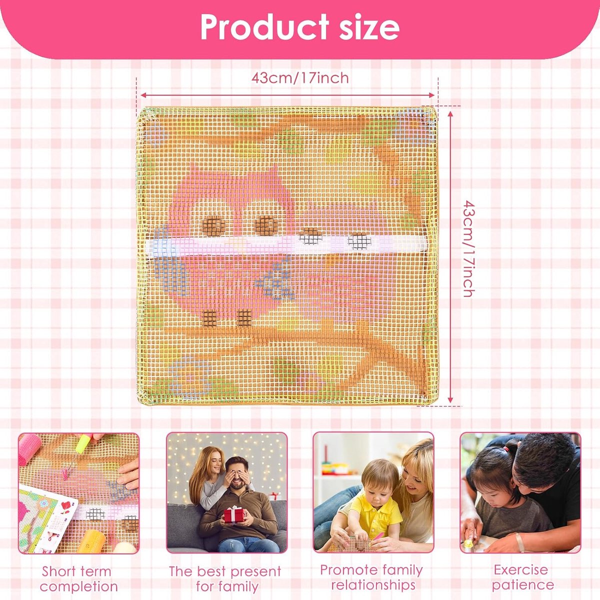 kussen sets Latch Hook kussenset voor kinderen of beginners volwassenen DIY klinkhaak kussenbeschermer tapijt borduurwerk set DIY knopentapijt knoppakket voor thuisbank decor 43x43cm (uil) Loopfiets kopen online